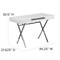 Merrick Lane Rhodes Computer Desk Contemporary Writing Desk with Metal Crisscross Frame, Keyboard Tray and 2 Box Drawers